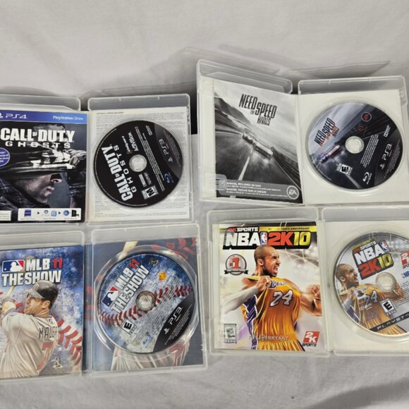 PS3 Lot of 10 PlayStation 3 Call Duty, NBA, Guitar, MLB, Uncharted 2, Speed Work - Picture 5 of 8